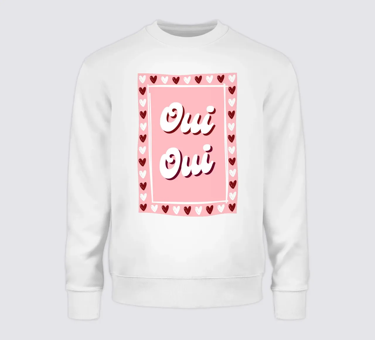 Oui Oui, detto francese, cuoricini preppy felpa da pdigitalprints