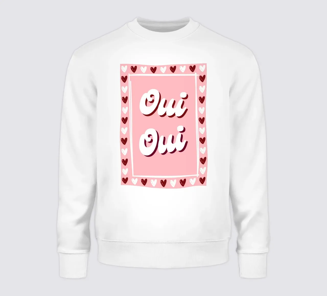 Oui Oui, detto francese, cuoricini preppy felpa da pdigitalprints