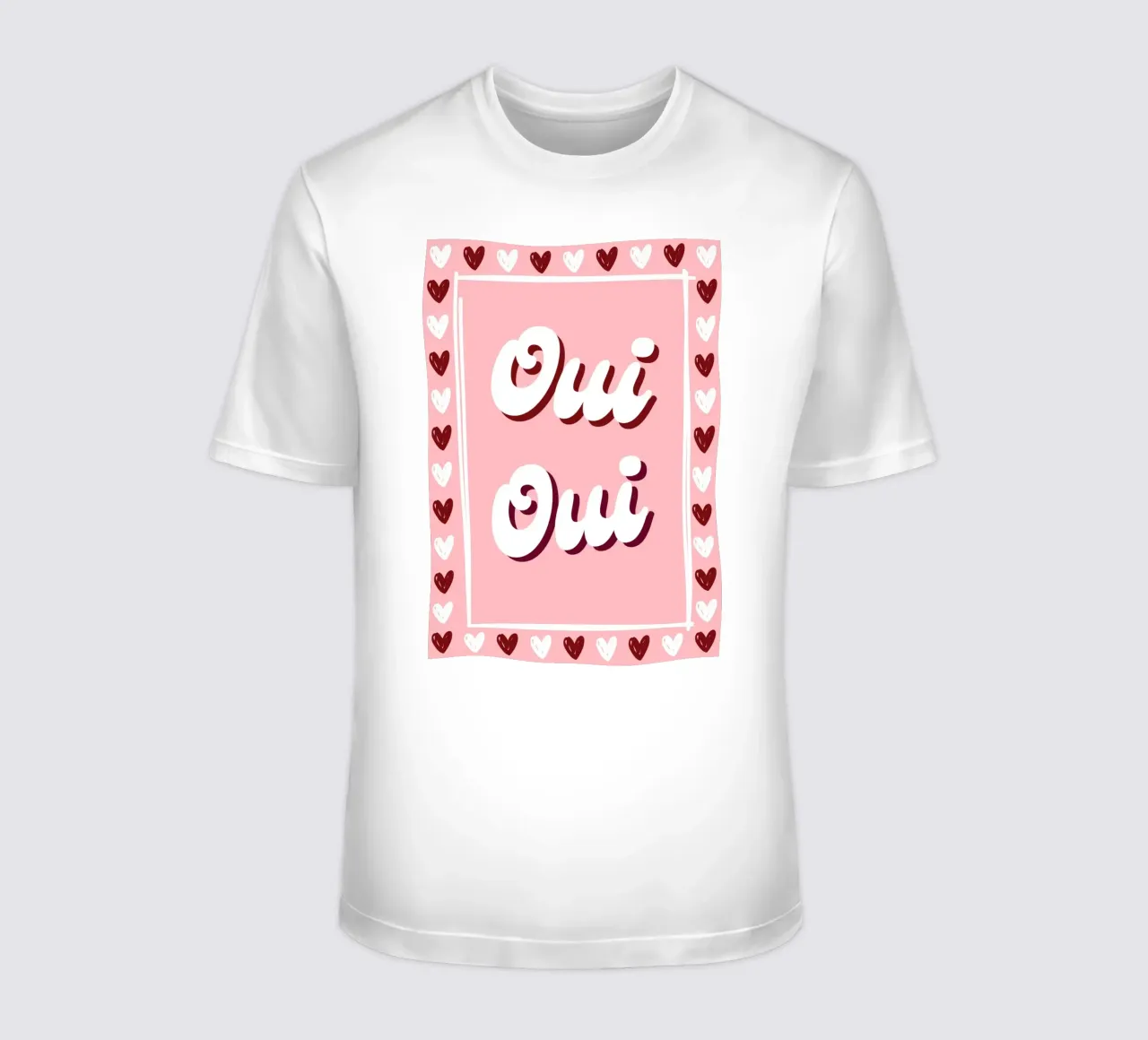Oui Oui, detto francese, cuoricini preppy t-shirt da pdigitalprints