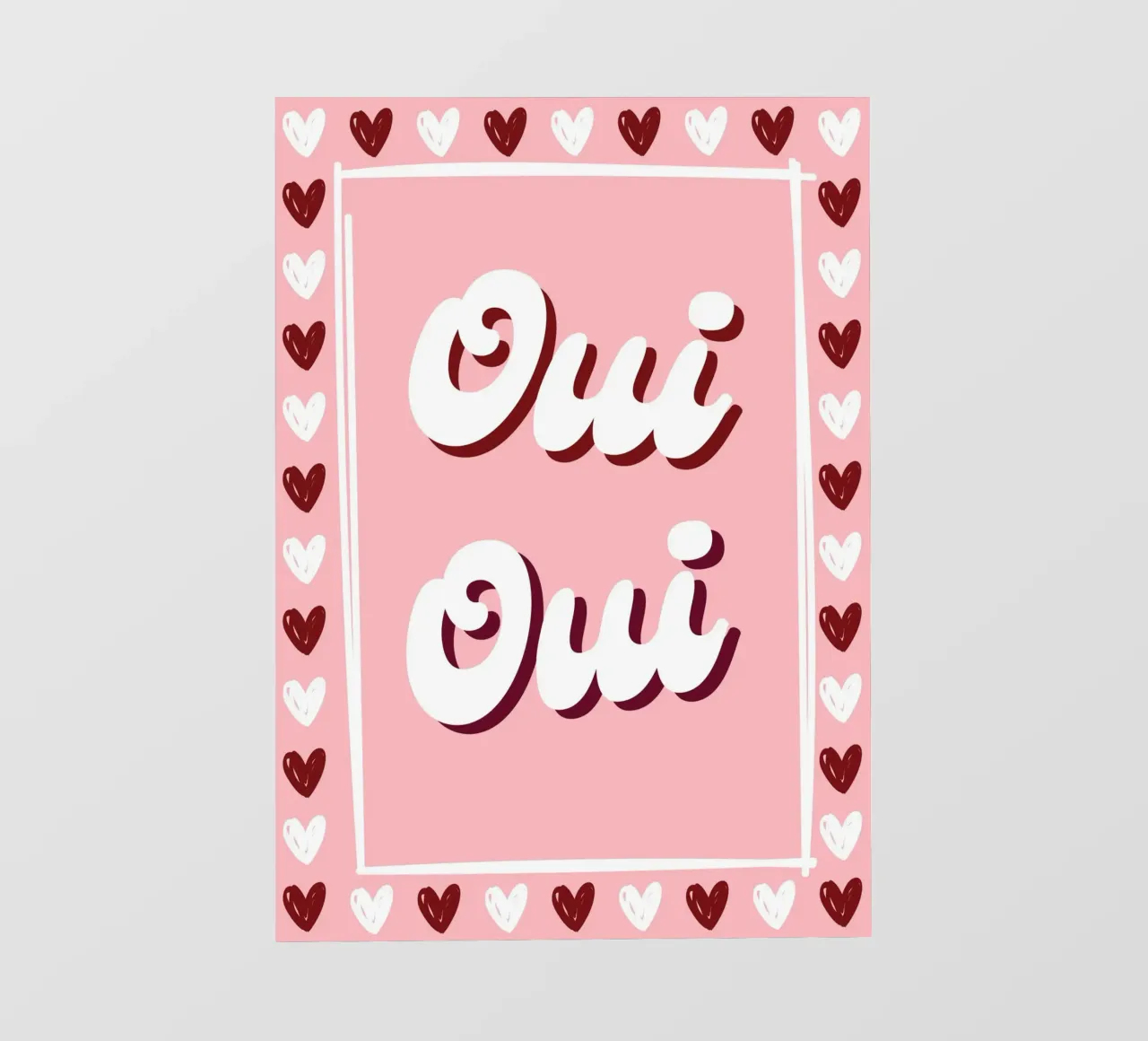 Oui Oui, detto francese, cuoricini preppy pellicola backlit da pdigitalprints