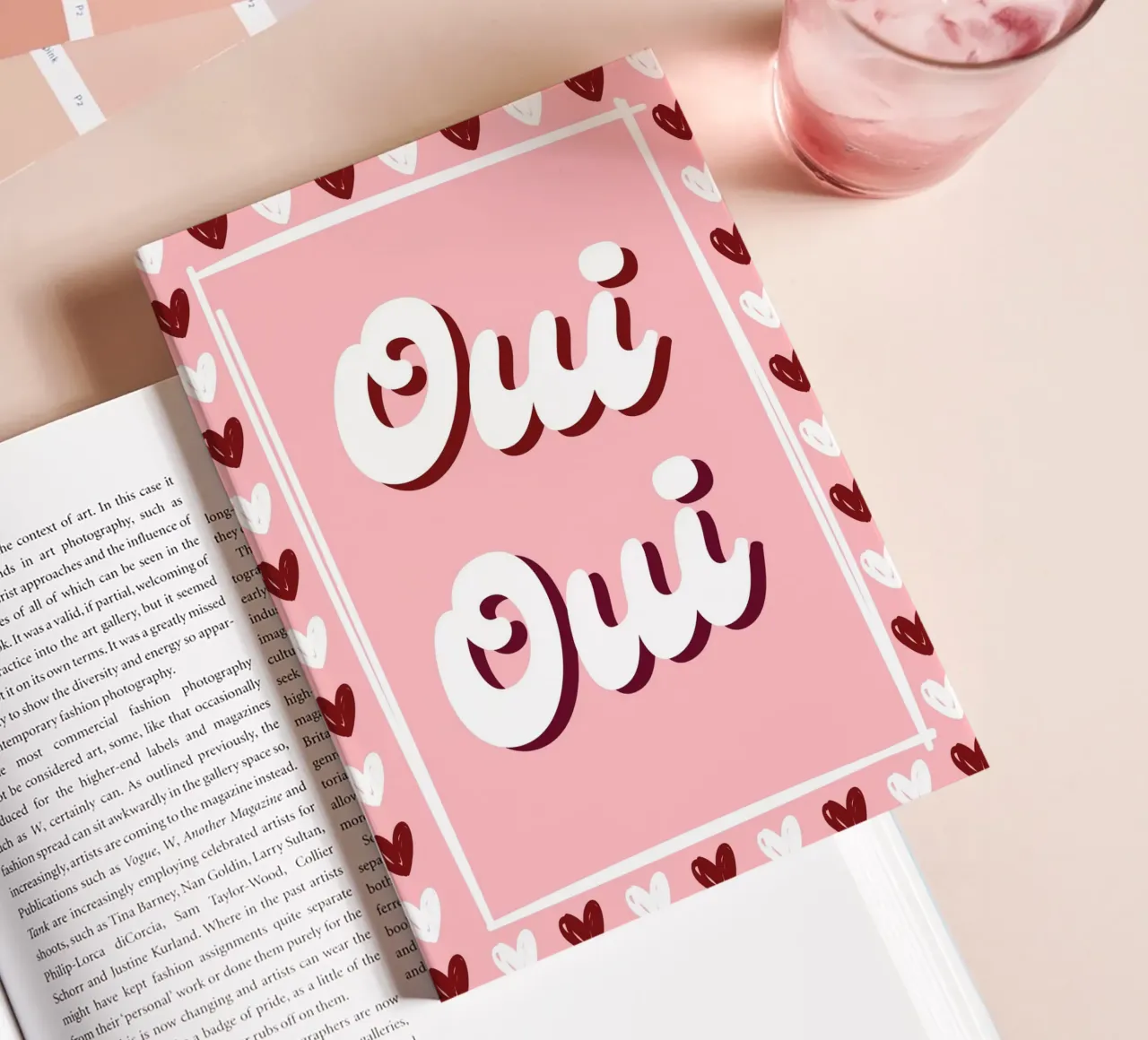 Oui Oui, detto francese, cuoricini preppy diario da pdigitalprints