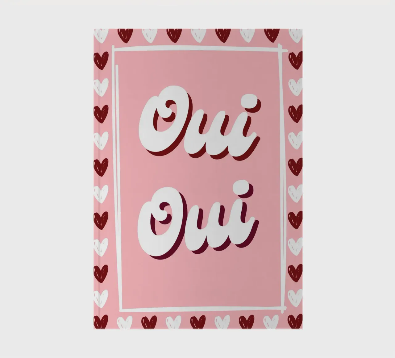 Oui Oui, detto francese, cuoricini preppy diario da pdigitalprints