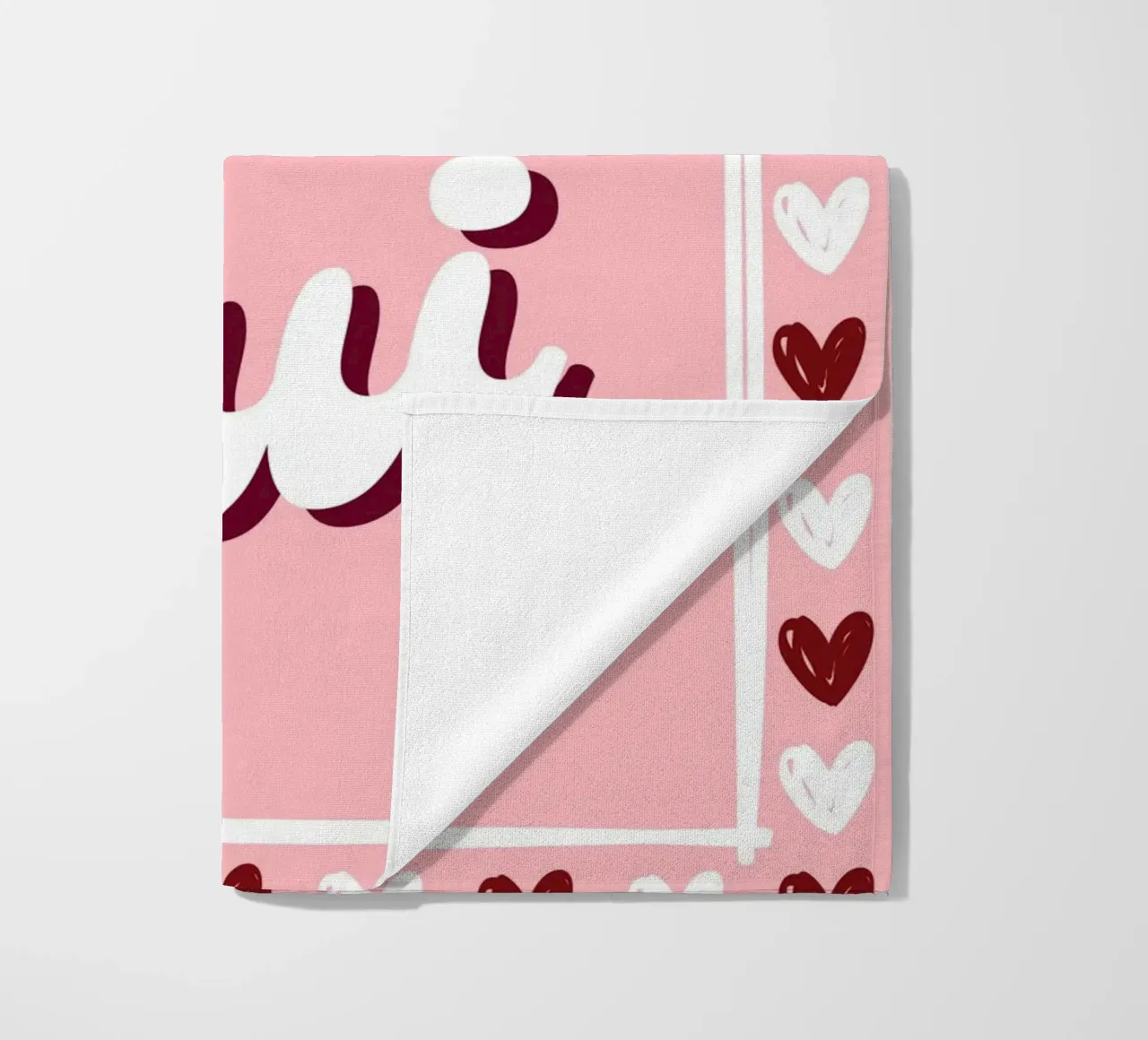 Oui Oui, detto francese, cuoricini preppy telo mare da pdigitalprints