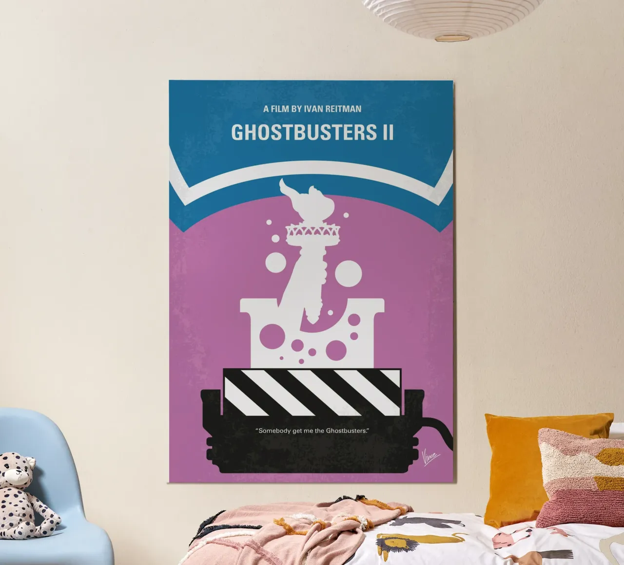 No1406-2 My Ghostbusters 2 minimal movie poster alluminio dibond da Chungkong