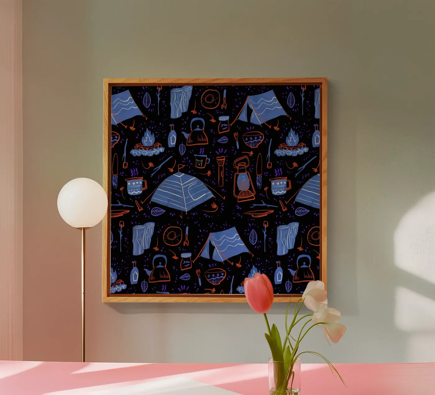 Camping, Nighttime Acryl-Glas von Moira Scicluna Zahra