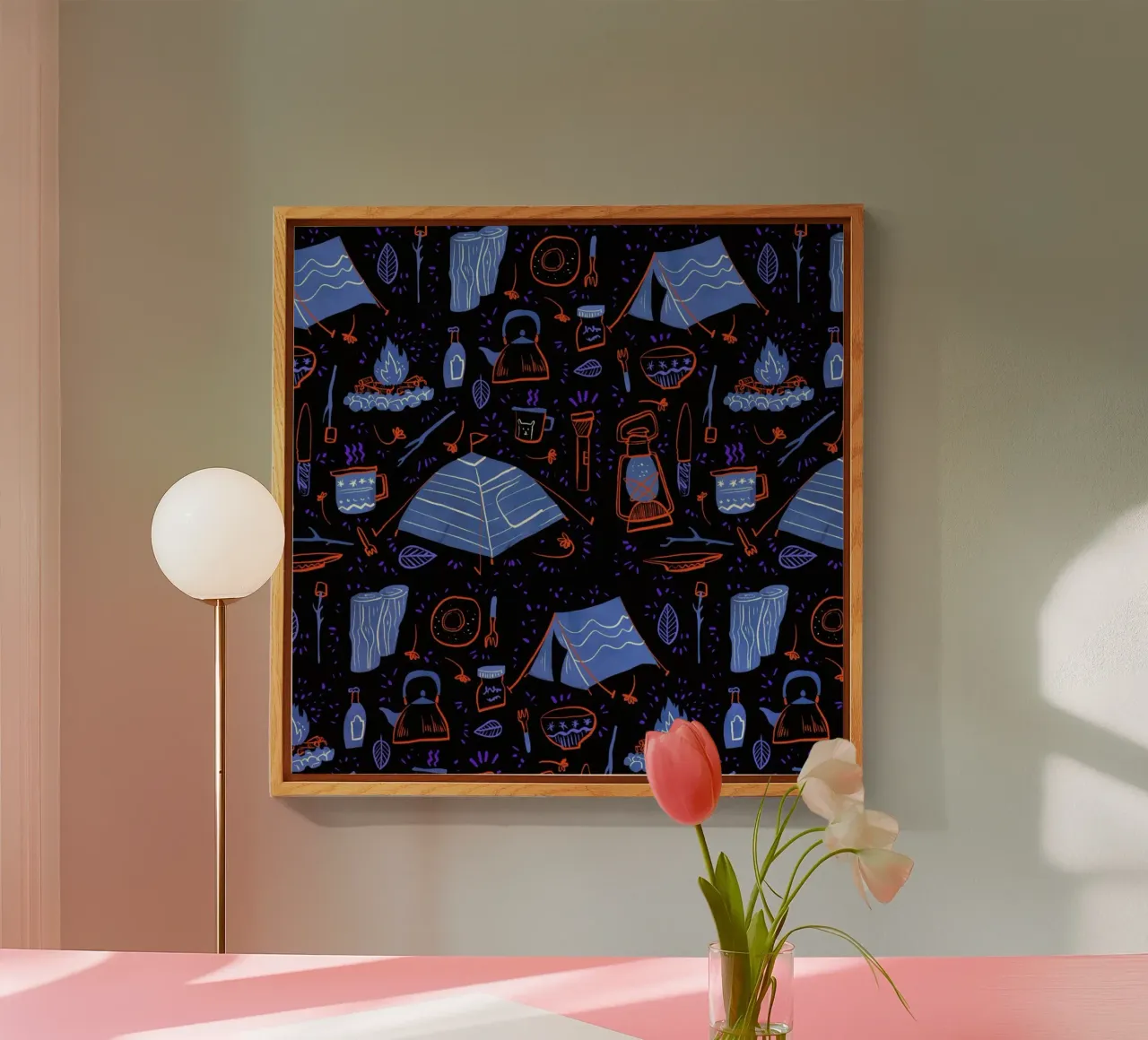 Camping, Nighttime plexiglass da Moira Scicluna Zahra