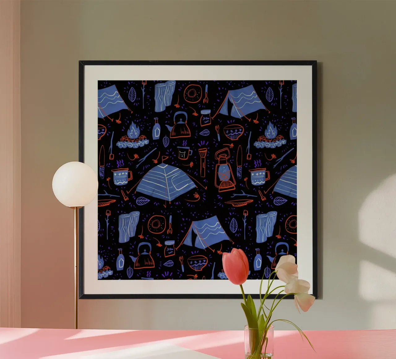 Camping, Nighttime poster da Moira Scicluna Zahra