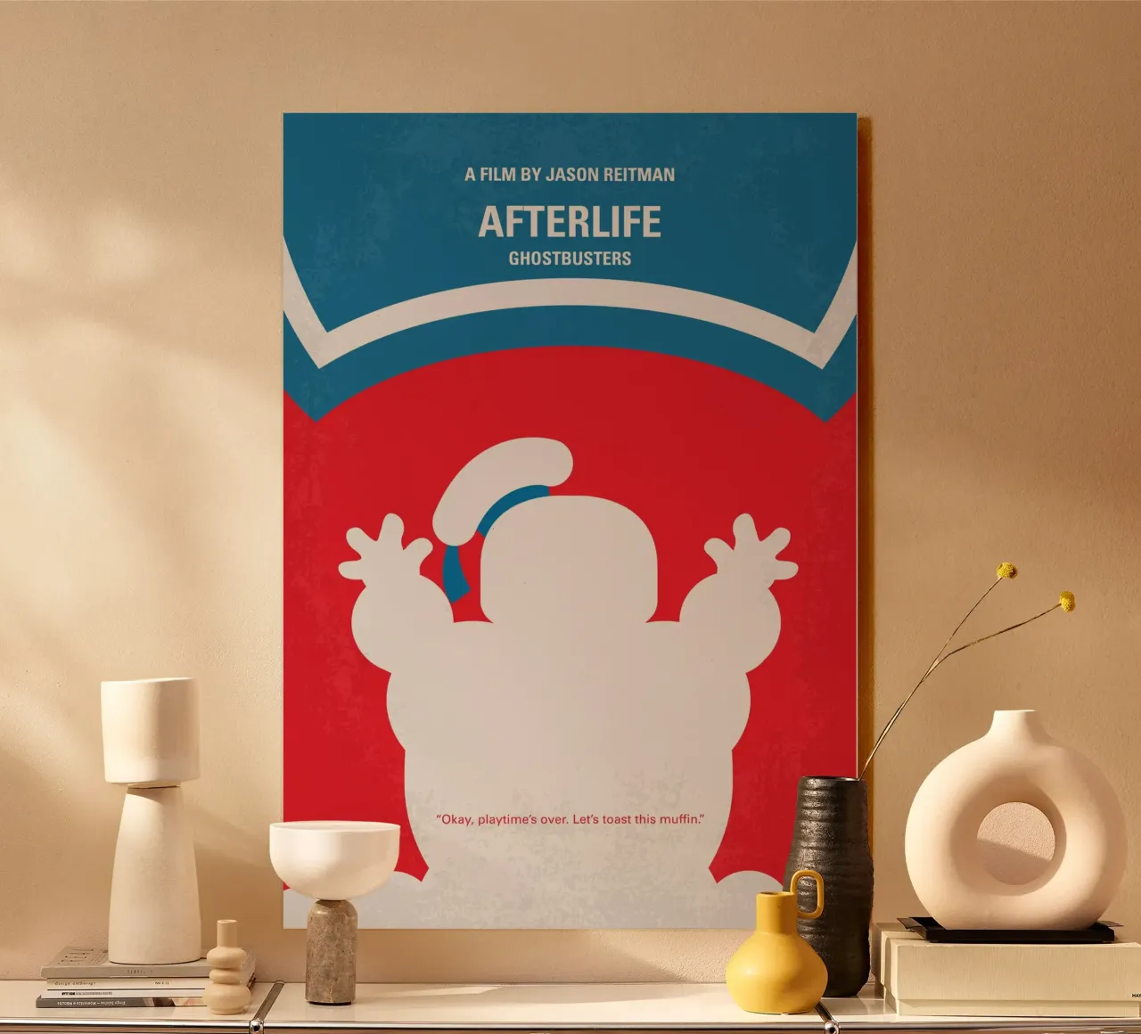 No1406-4 My Ghostbusters Afterlife minimal movie poster alluminio dibond da Chungkong
