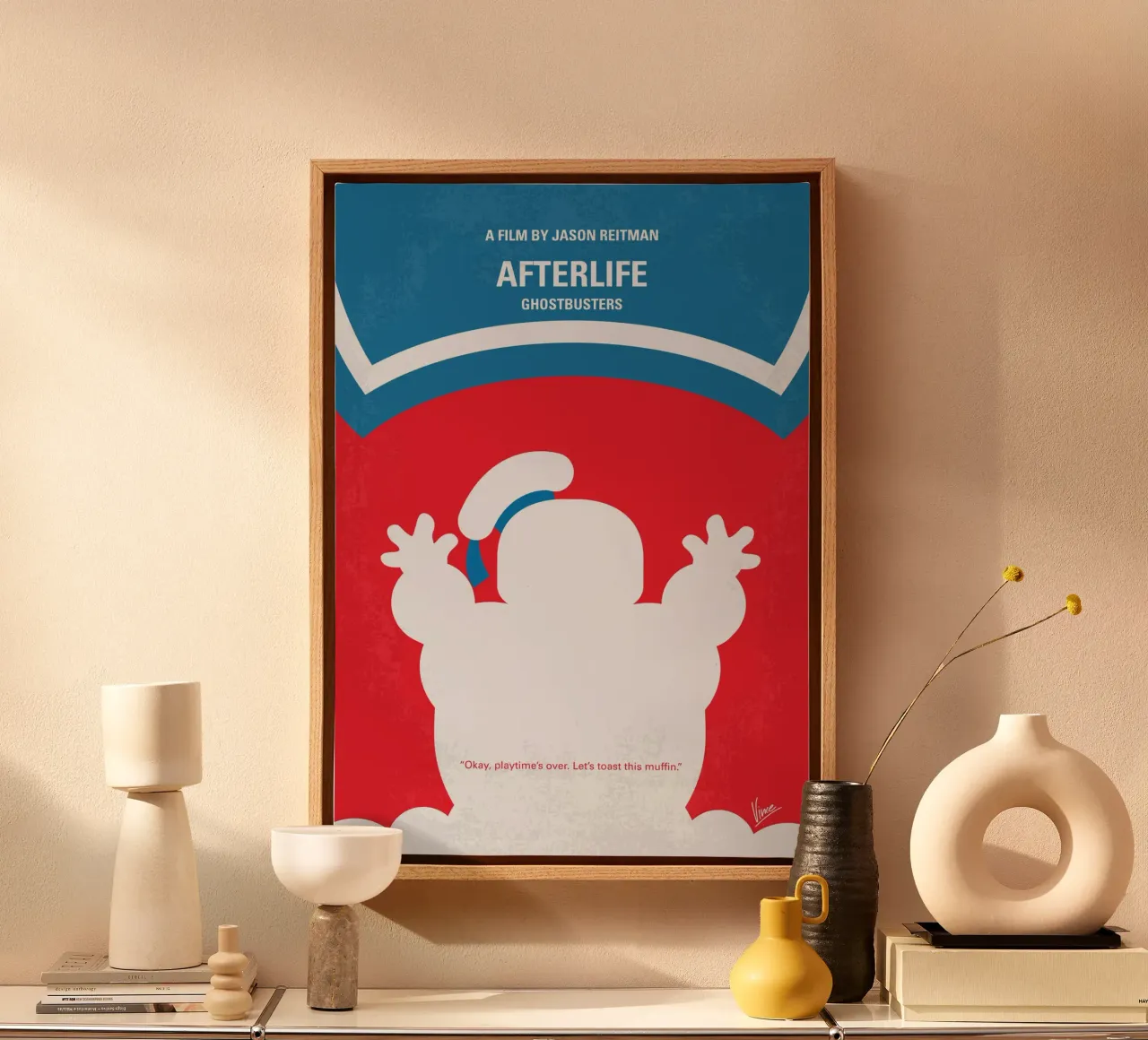 No1406-4 My Ghostbusters Afterlife minimal movie poster tela con Cornice a cassetta da Chungkong
