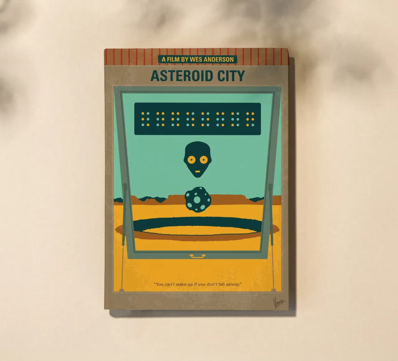 No1408 My Asteroid City minimal movie poster notebook by Chungkong