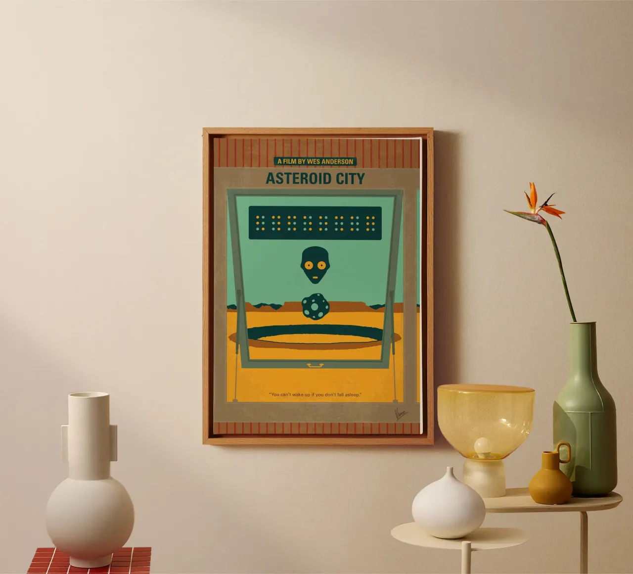 No1408 My Asteroid City minimal movie poster tela con Cornice a cassetta da Chungkong