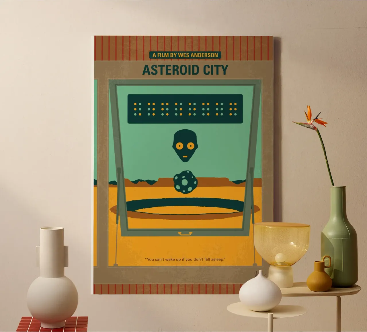 No1408 My Asteroid City minimal movie poster tela con Cornice a cassetta da Chungkong