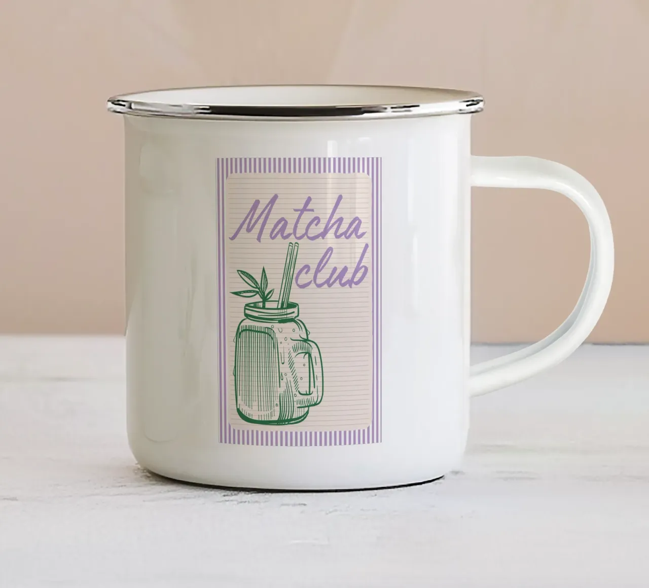 MATCHA art, cafe art, amante del matcha tazza in smalto da pdigitalprints