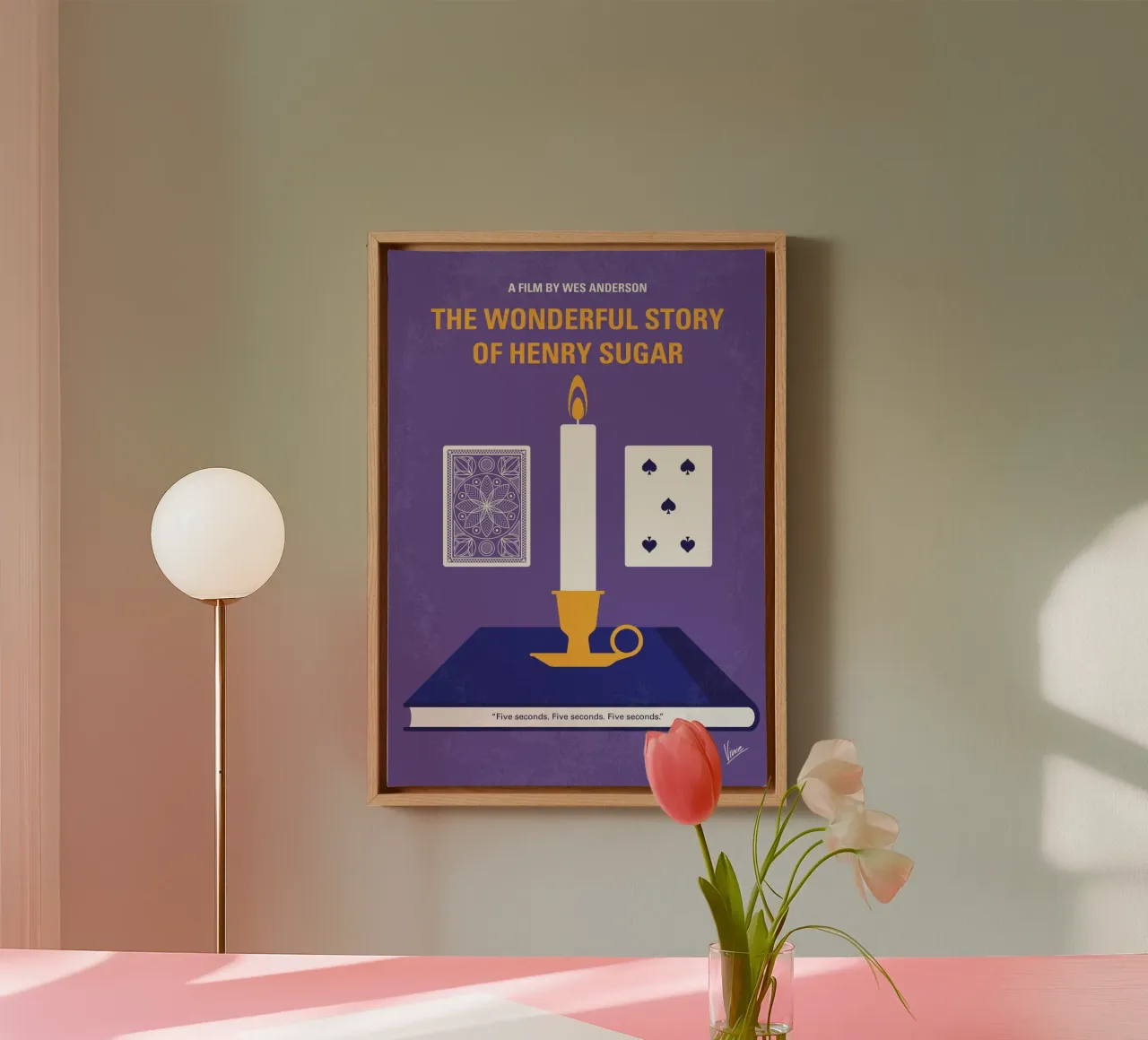 No1412 My The Wonderful Story of Henry Sugar minimal movie p canvas with Floater frame by Chungkong