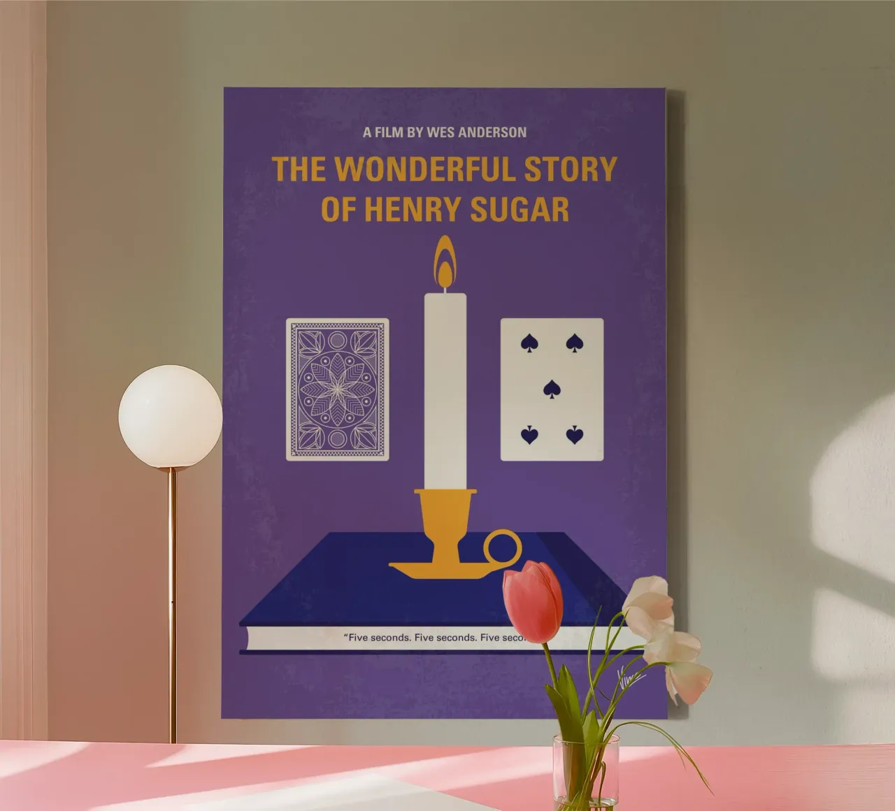 No1412 My The Wonderful Story of Henry Sugar minimal movie p canvas with Floater frame by Chungkong