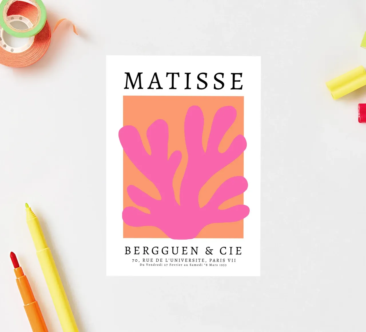 Matisse abstracte kunst, Preppy kleurrijk ontwerp sticker van pdigitalprints