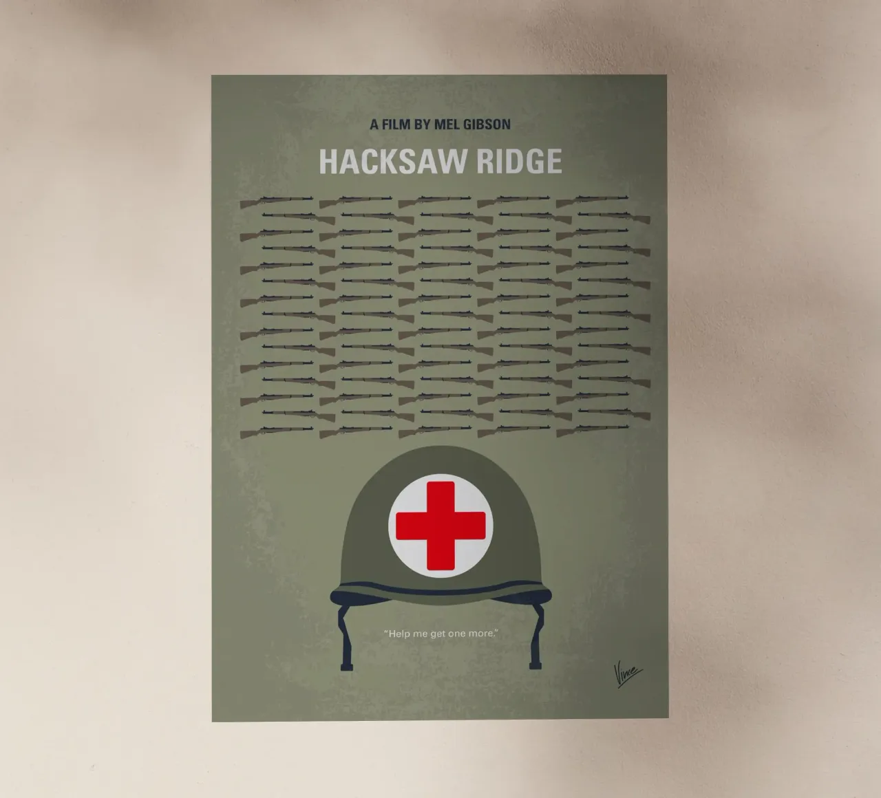 No1413 My Hacksaw Ridge minimal movie poster pellicola backlit da Chungkong