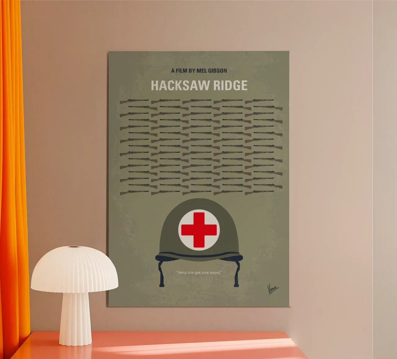 No1413 My Hacksaw Ridge minimal movie poster alluminio dibond da Chungkong
