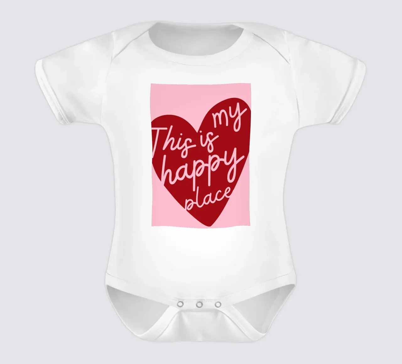 This is my happy place, quotes typography short-sleeve baby romper by pdigitalprints