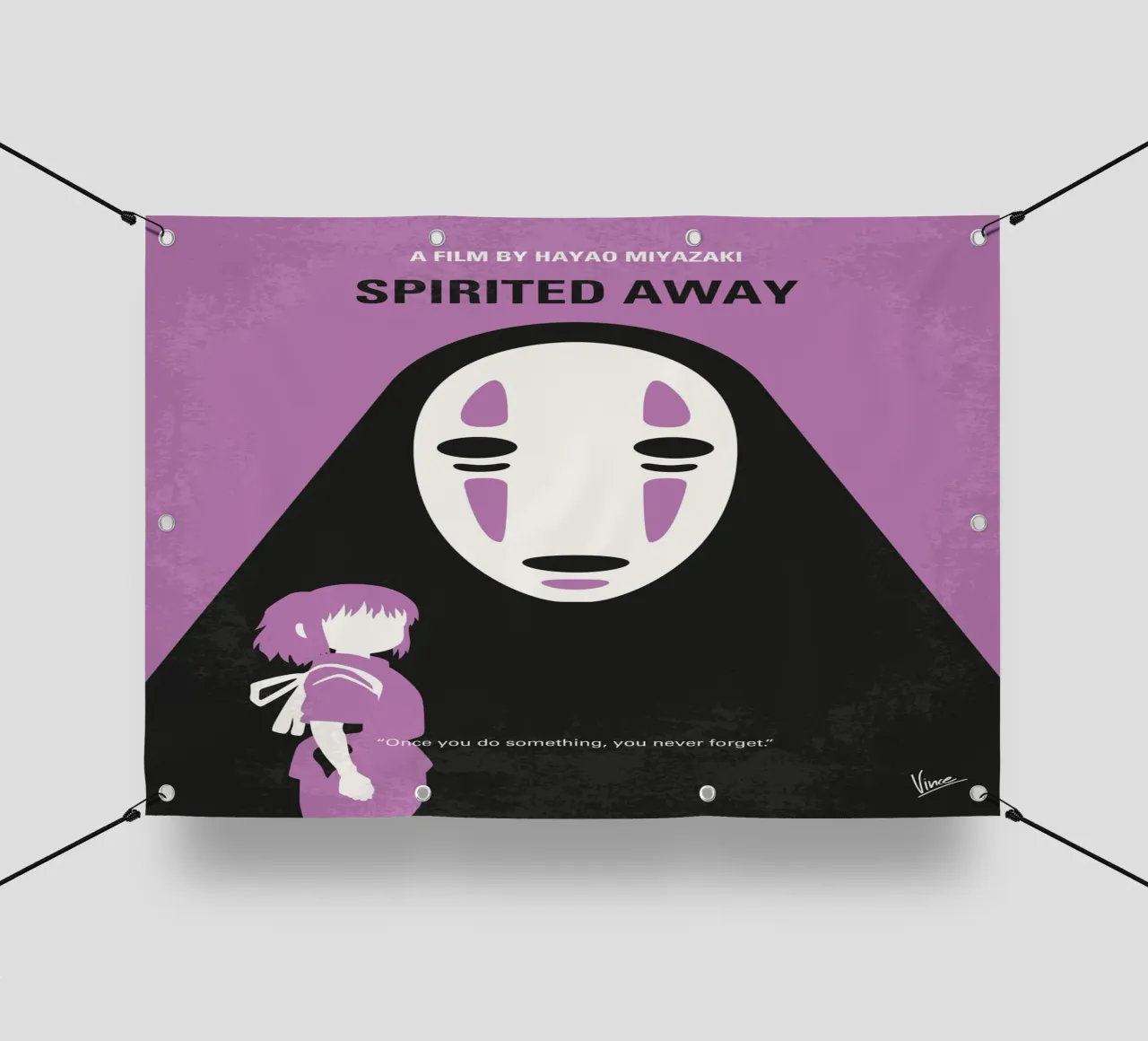 No1415 My Spirited Away minimal movie poster telo in pvc da Chungkong