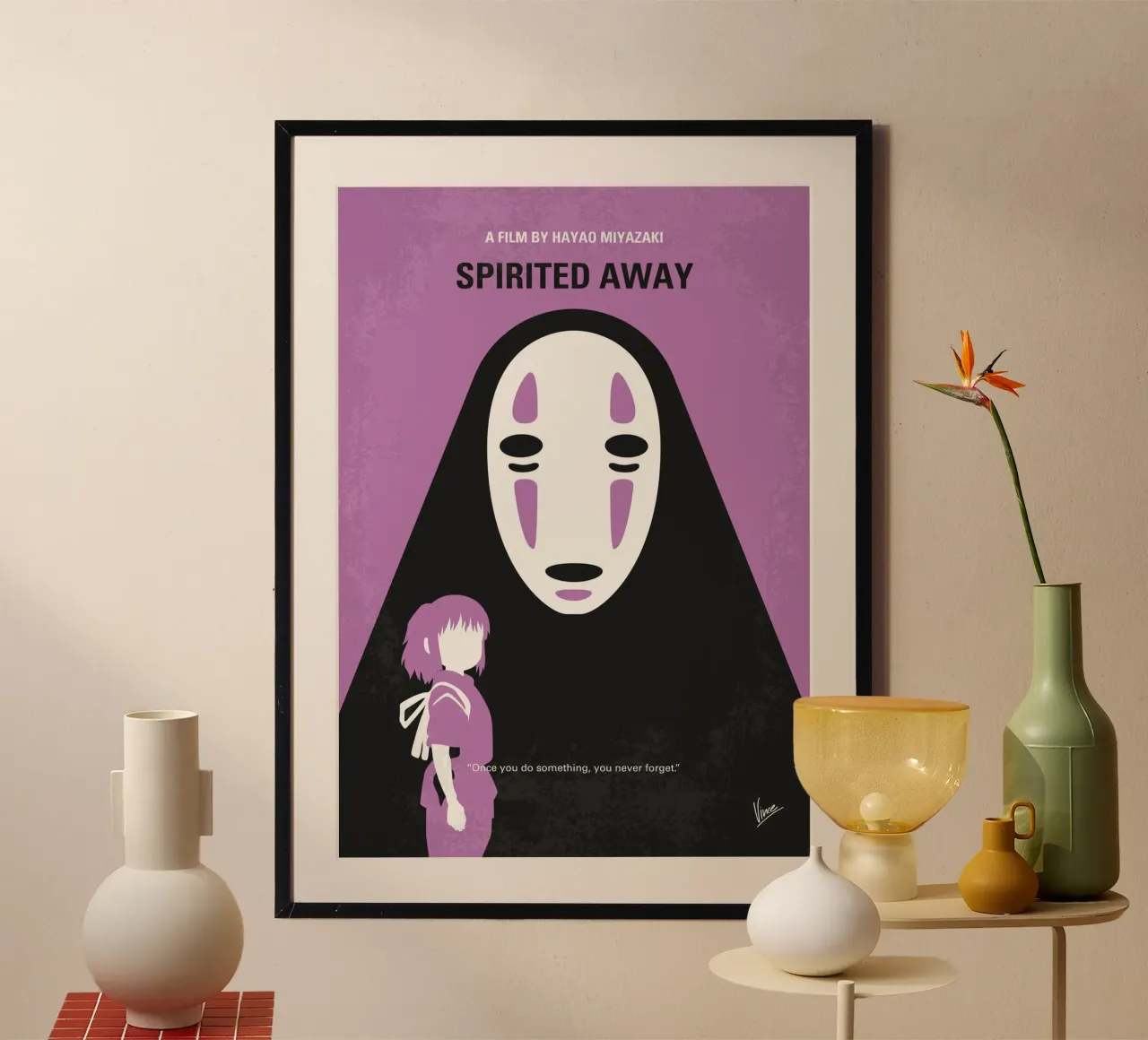 No1415 My Spirited Away minimal movie poster carta hahnemühle da Chungkong