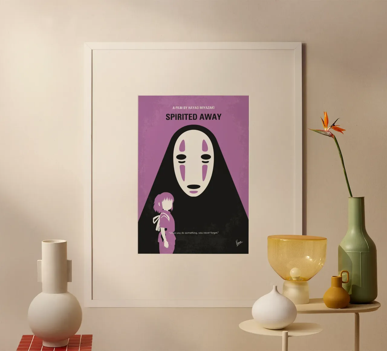 No1415 My Spirited Away minimal movie poster carta hahnemühle da Chungkong