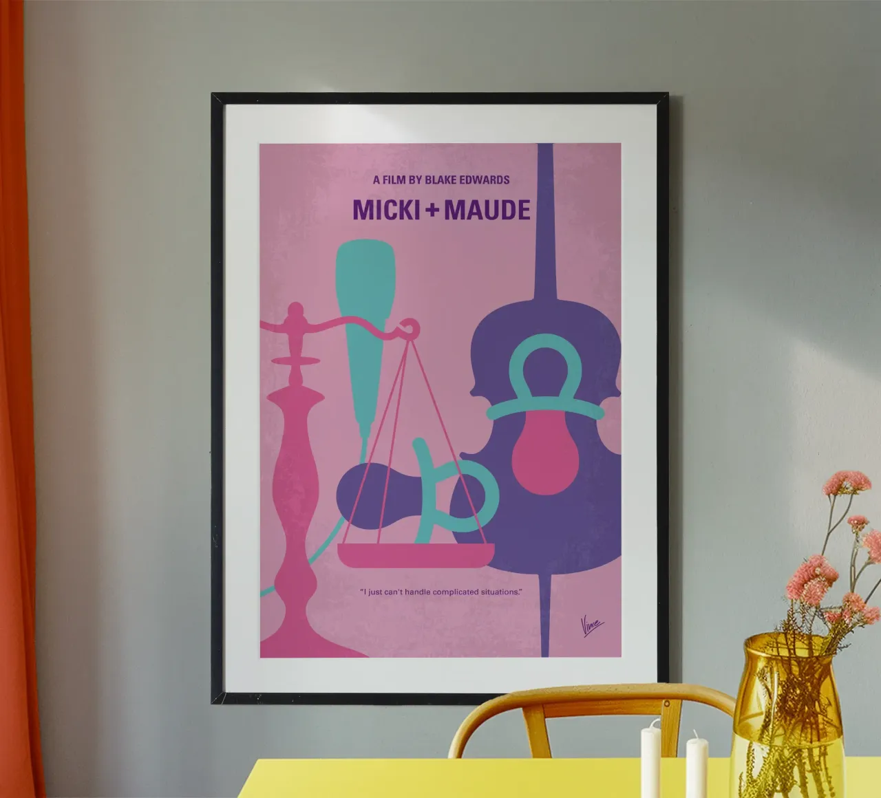 No1417 My Micki and Maude minimal movie poster poster con telaio in legno da Chungkong