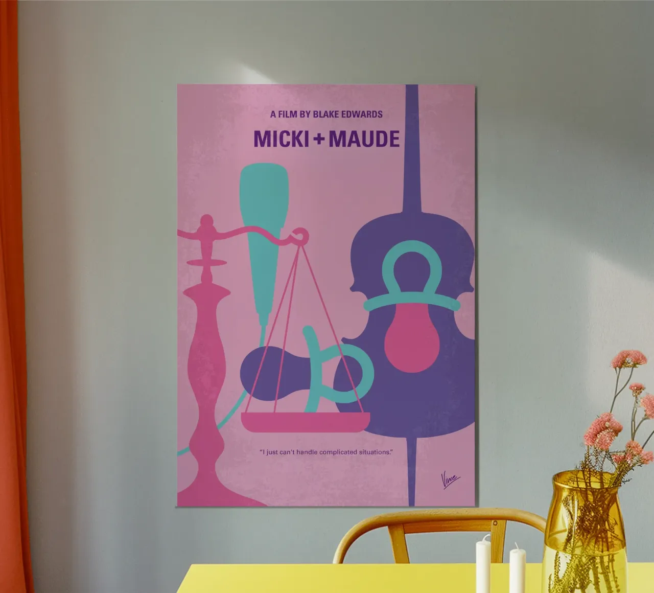 No1417 My Micki and Maude minimal movie poster poster con telaio in legno da Chungkong