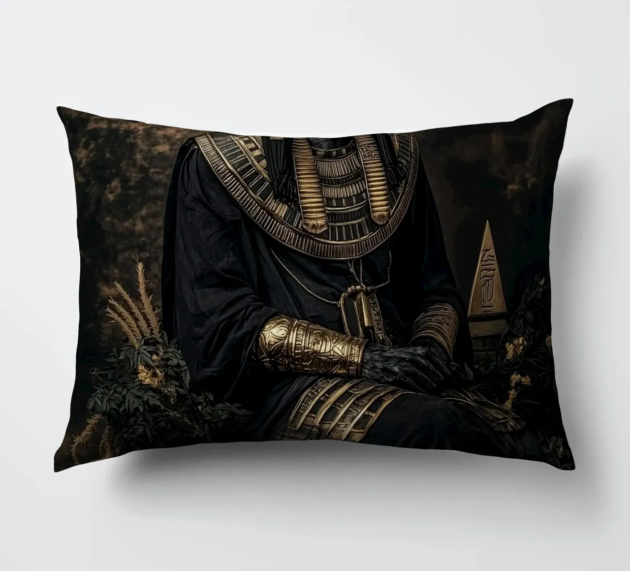 Sitting Anubis decorative cushion by Synthaira