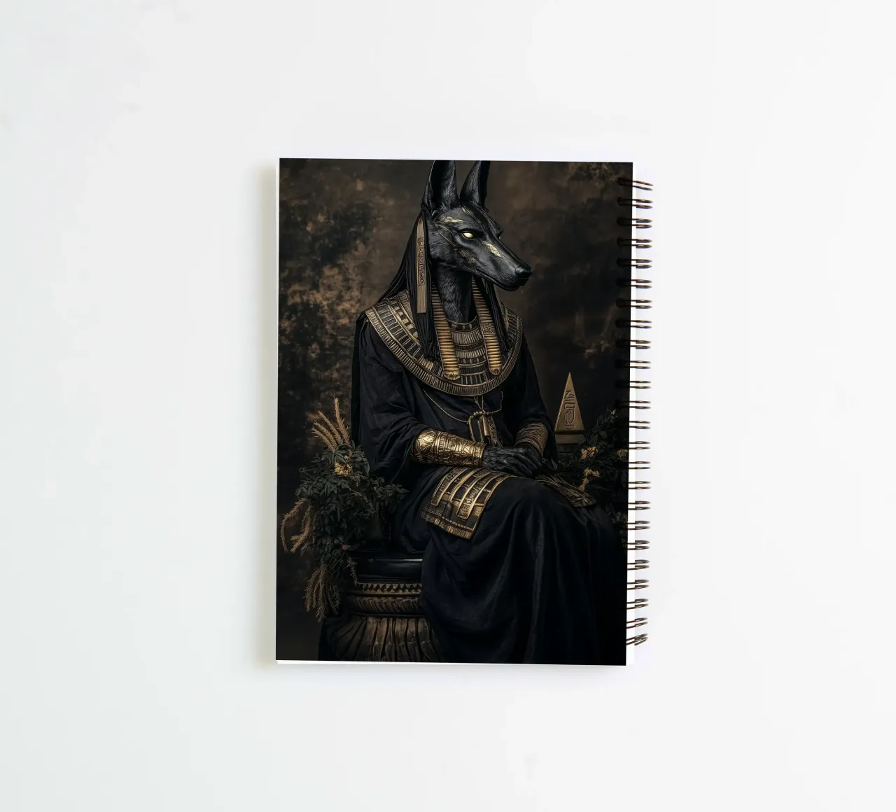 Sitting Anubis spiral notebook by Synthaira
