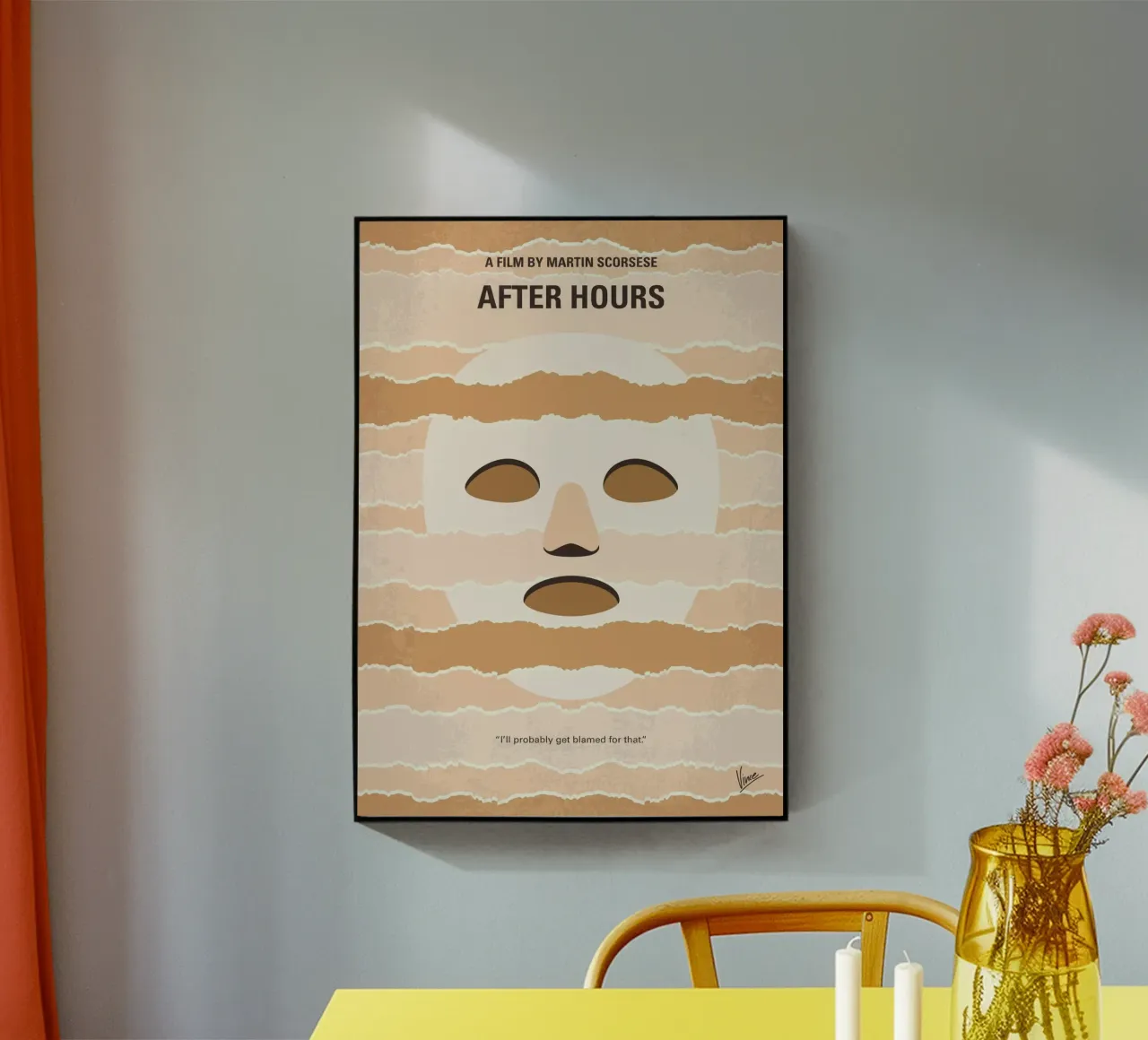 No1424 My After Hours minimal movie poster plexiglass da Chungkong