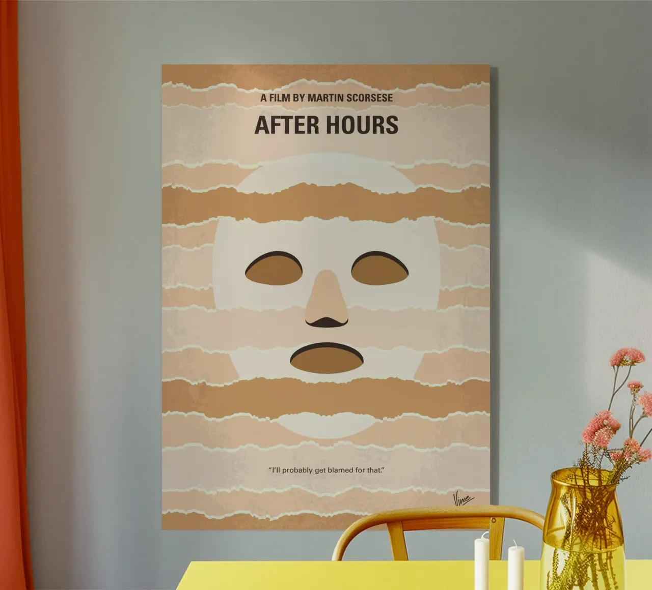 No1424 My After Hours minimal movie poster plexiglass da Chungkong