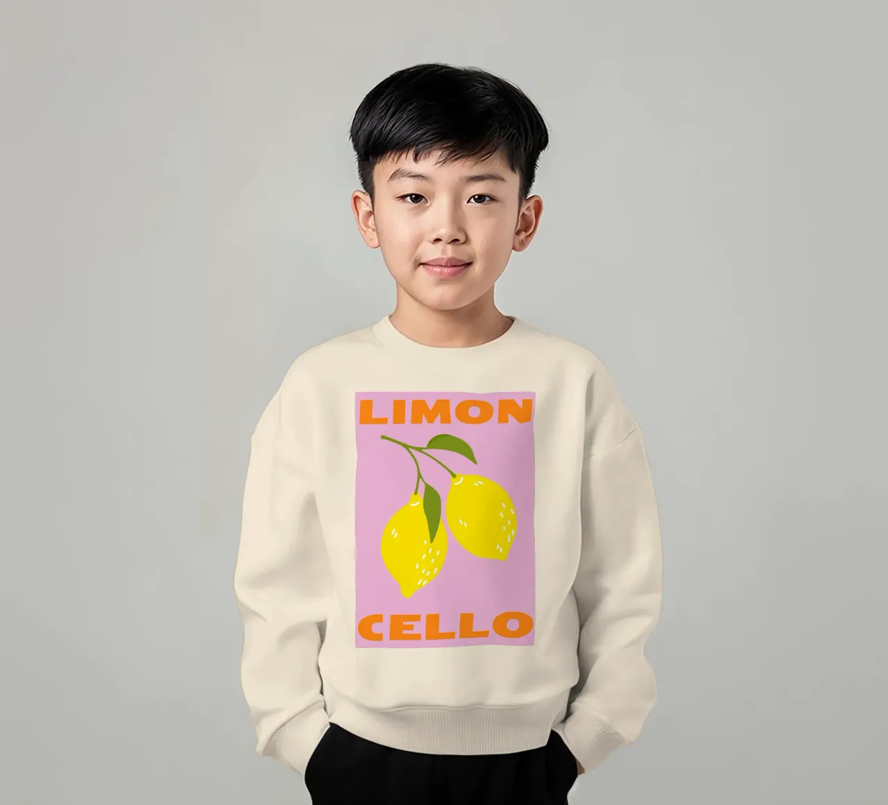 Limoncello, lemon, ITALIAN, Typography kids sweatshirt by pdigitalprints