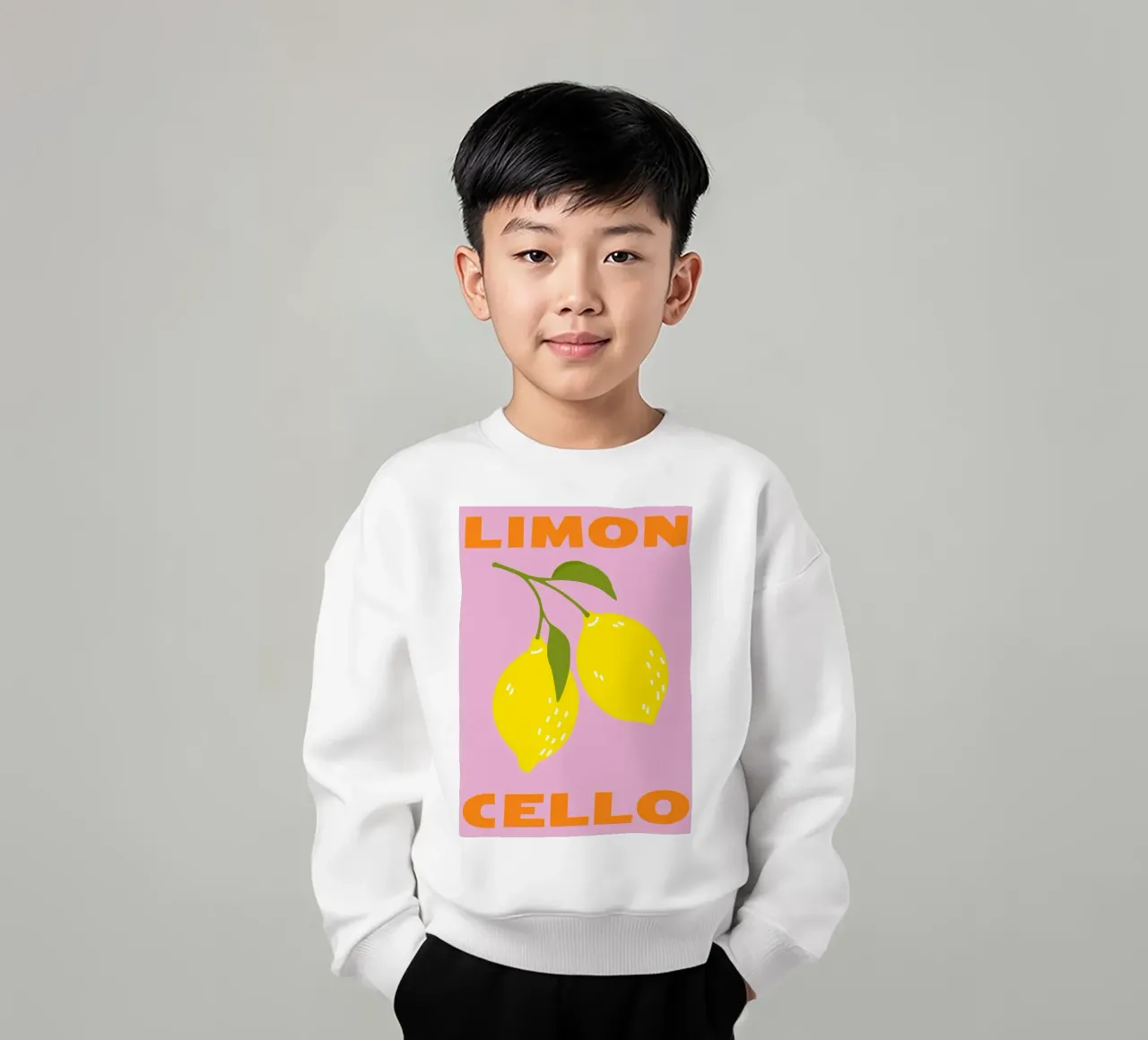 Limoncello, lemon, ITALIAN, Typography kids sweatshirt by pdigitalprints