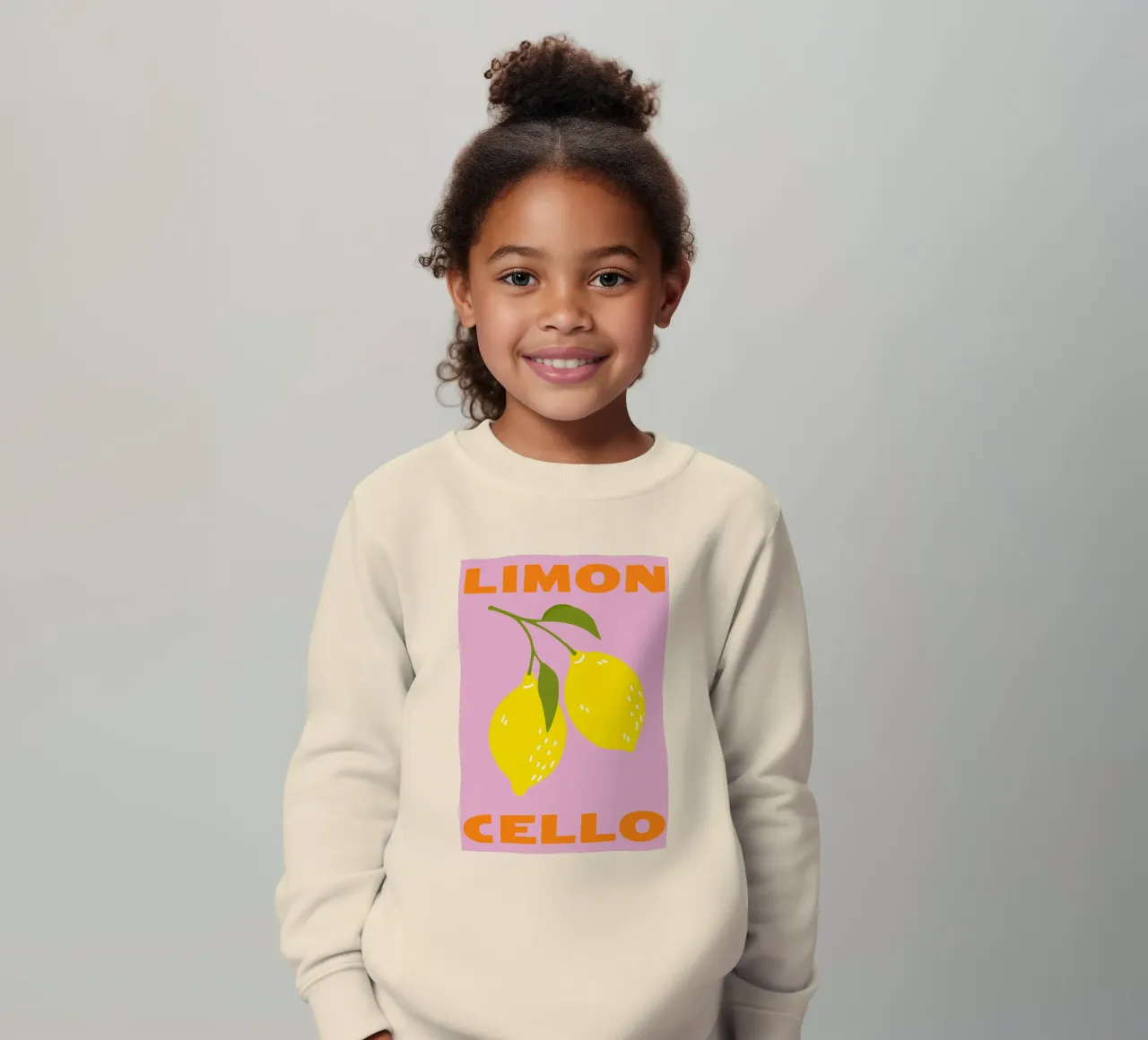 Limoncello, lemon, ITALIAN, Typography kids sweatshirt by pdigitalprints