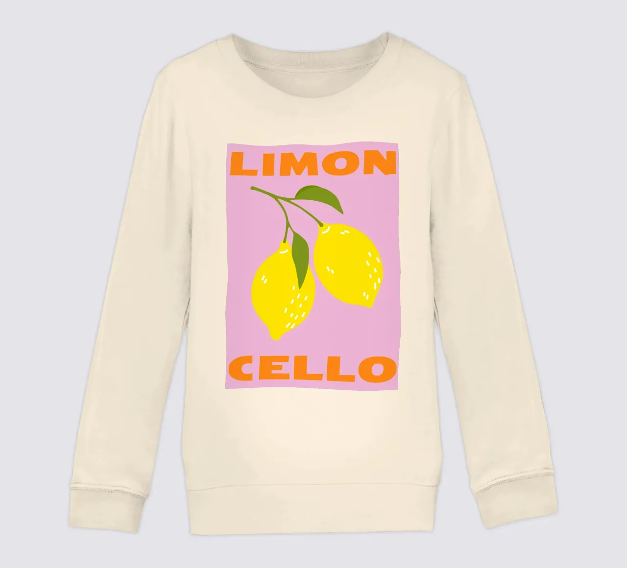Limoncello, lemon, ITALIAN, Typography kids sweatshirt by pdigitalprints