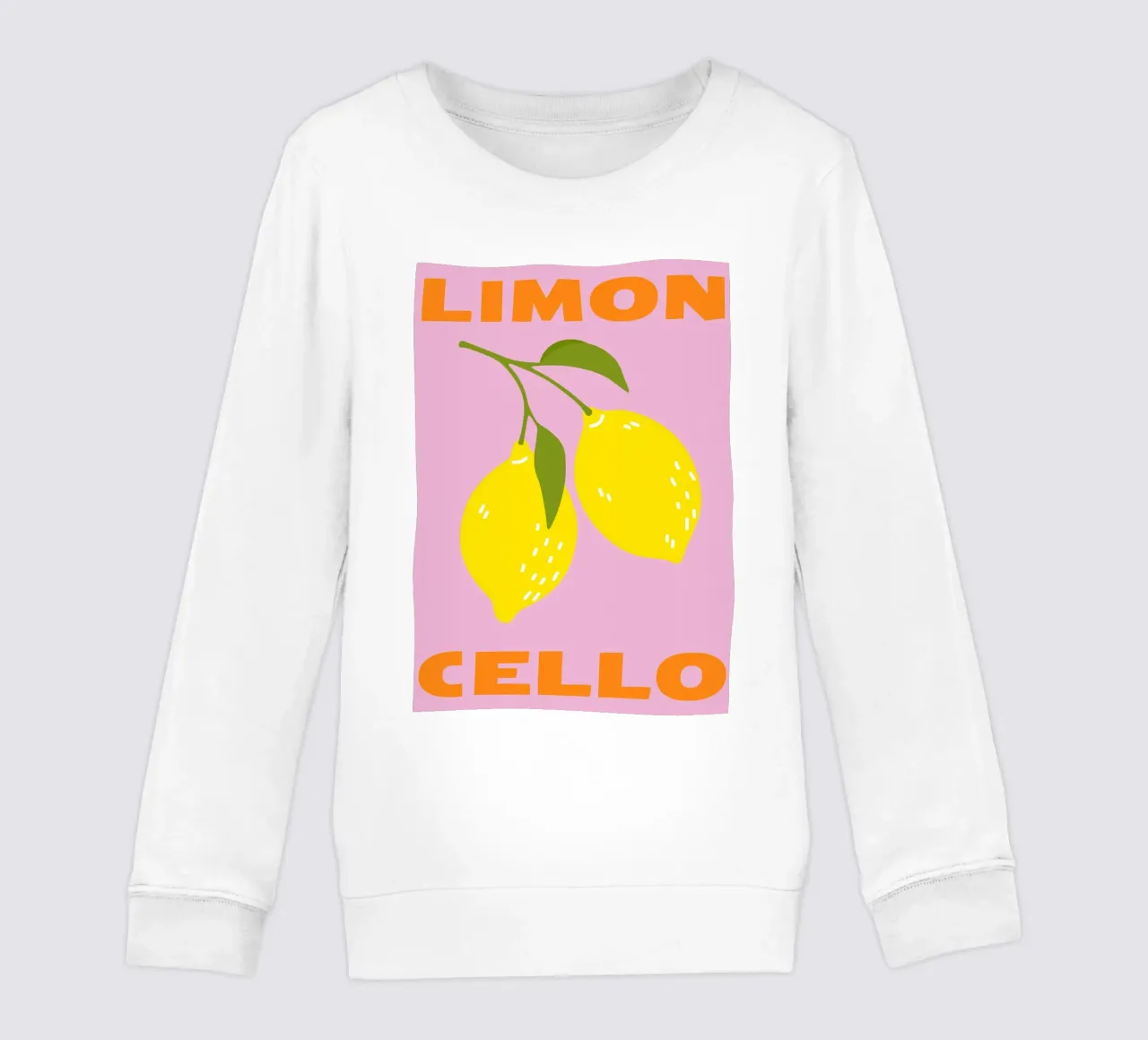 Limoncello, lemon, ITALIAN, Typography kids sweatshirt by pdigitalprints