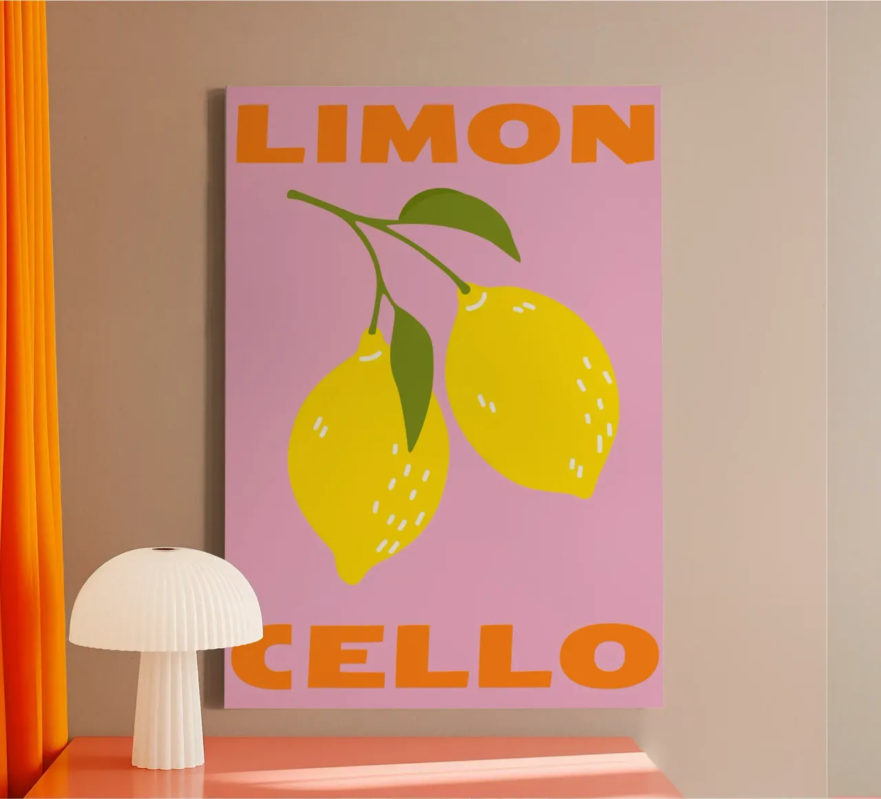 Limoncello, lemon, ITALIAN, Typography toile de pdigitalprints