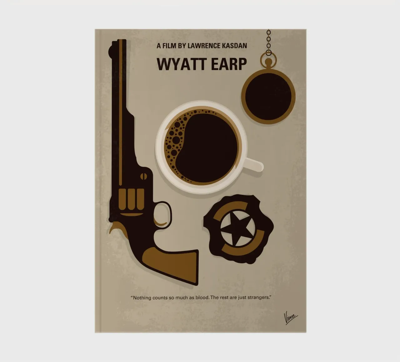 No1427 My Wyatt Earp minimal movie poster notebook by Chungkong