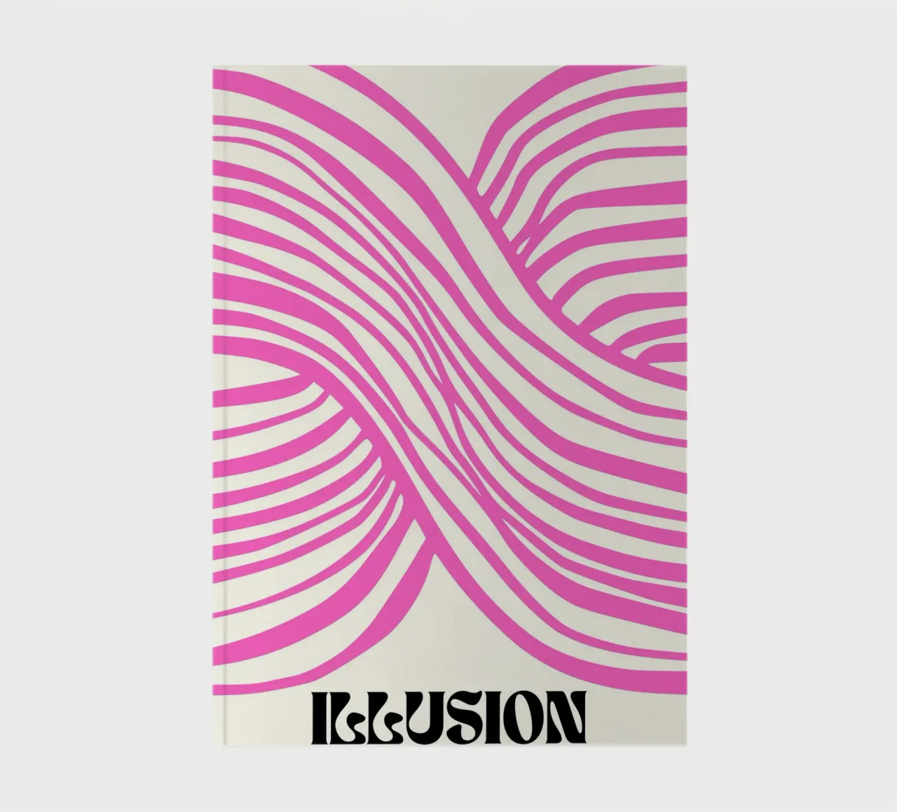 Illusion abstract art, Preppy pink notebook by pdigitalprints