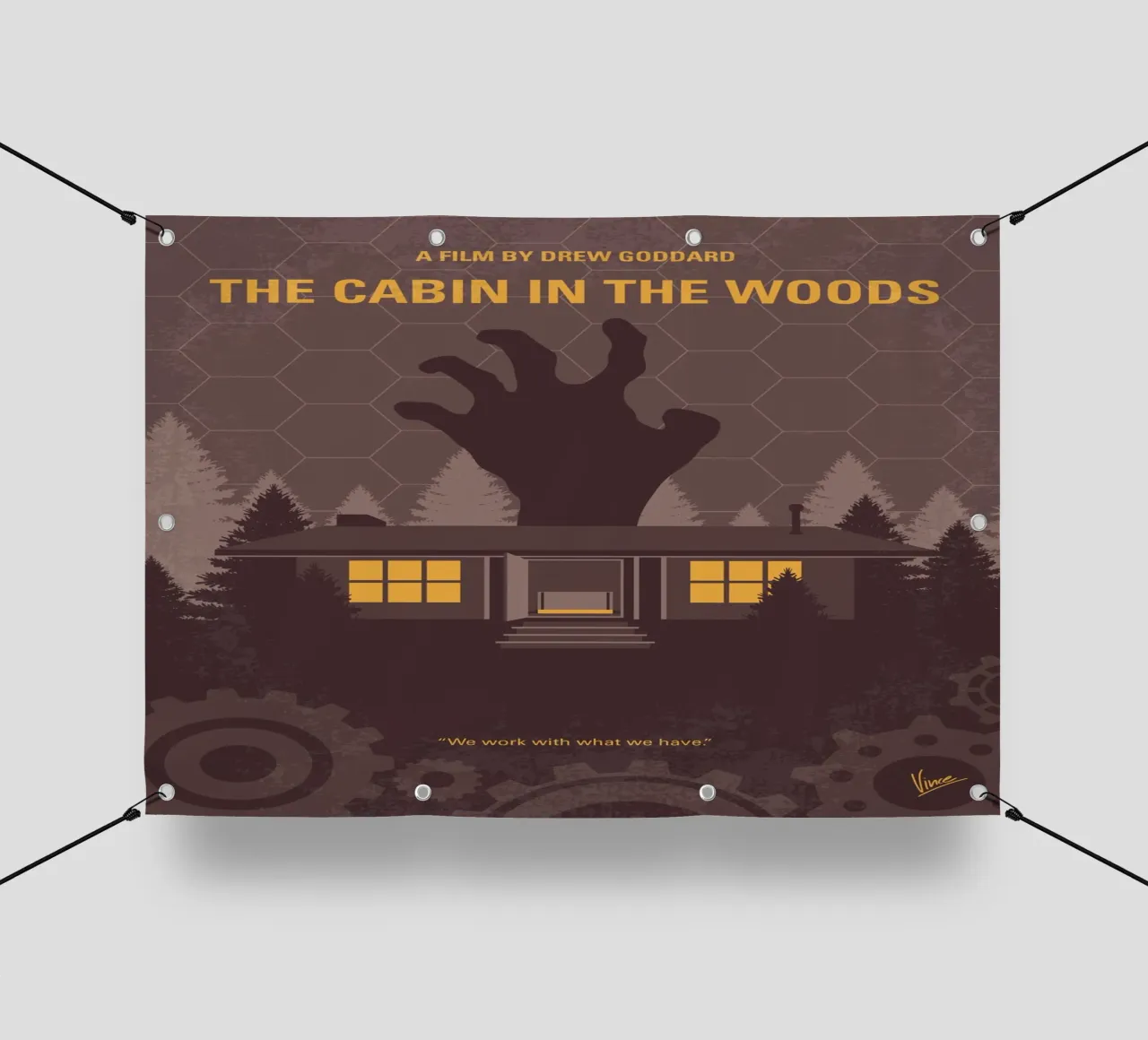 No1430 My Cabin in the Woods minimal movie poster telo in pvc da Chungkong