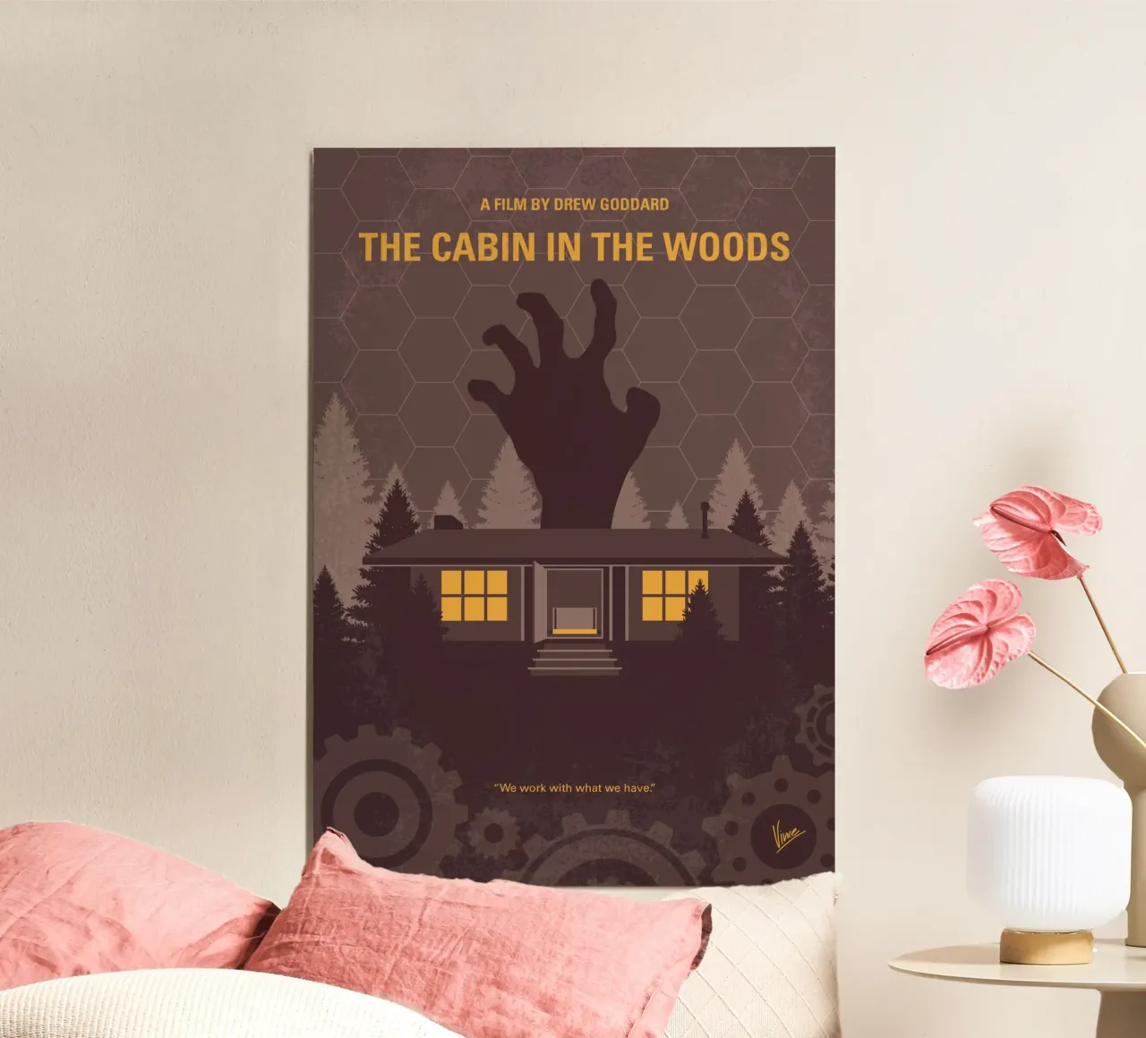 No1430 My Cabin in the Woods minimal movie poster carta hahnemühle da Chungkong