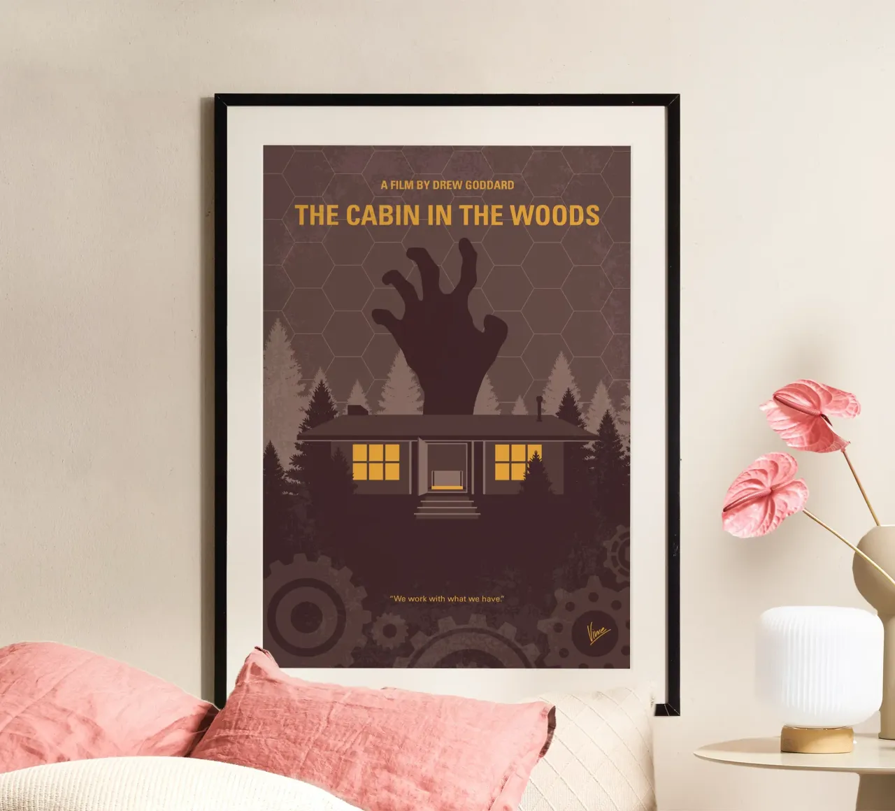 No1430 My Cabin in the Woods minimal movie poster carta hahnemühle da Chungkong