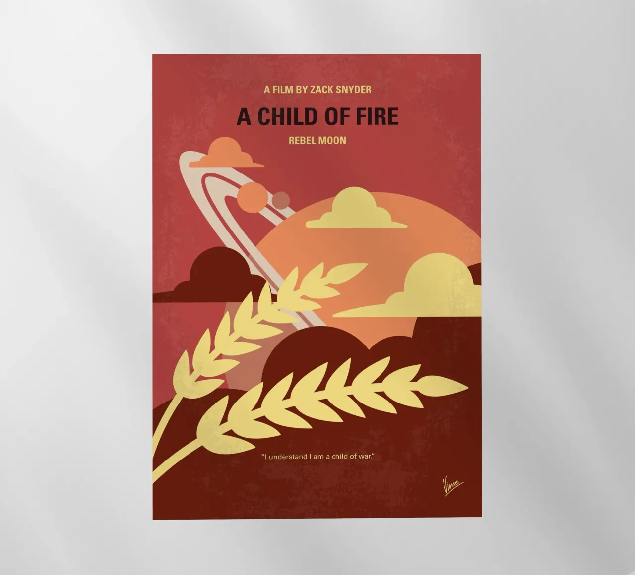 No1432 My Rebel Moon minimal movie poster pellicola backlit da Chungkong