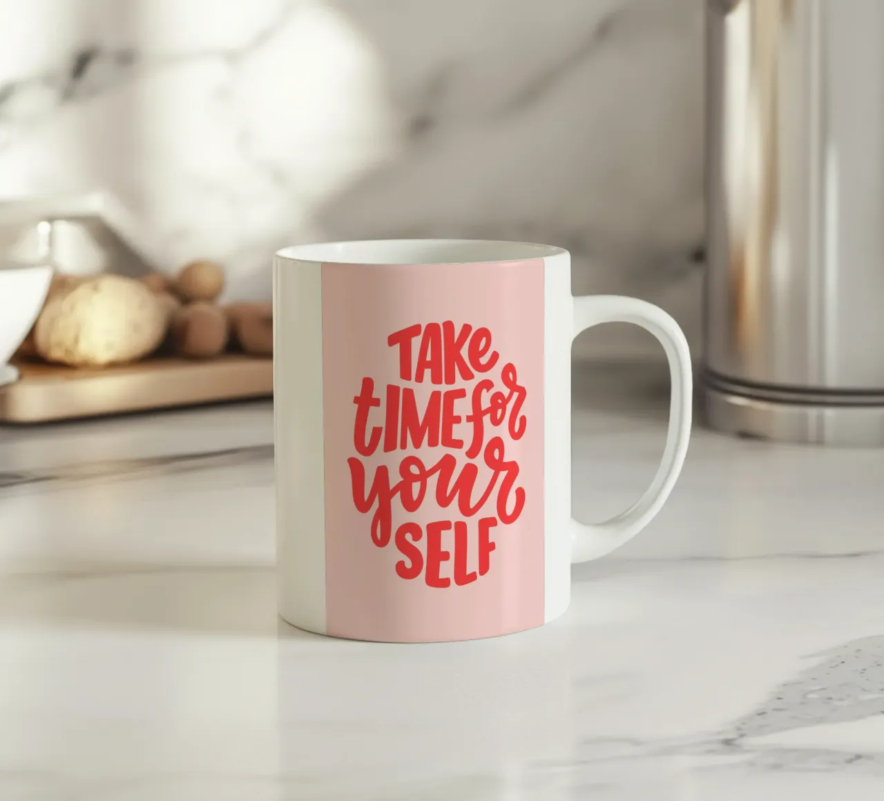 Tómate tiempo para ti,Citas positivas, Tipografía taza de cerámica de pdigitalprints