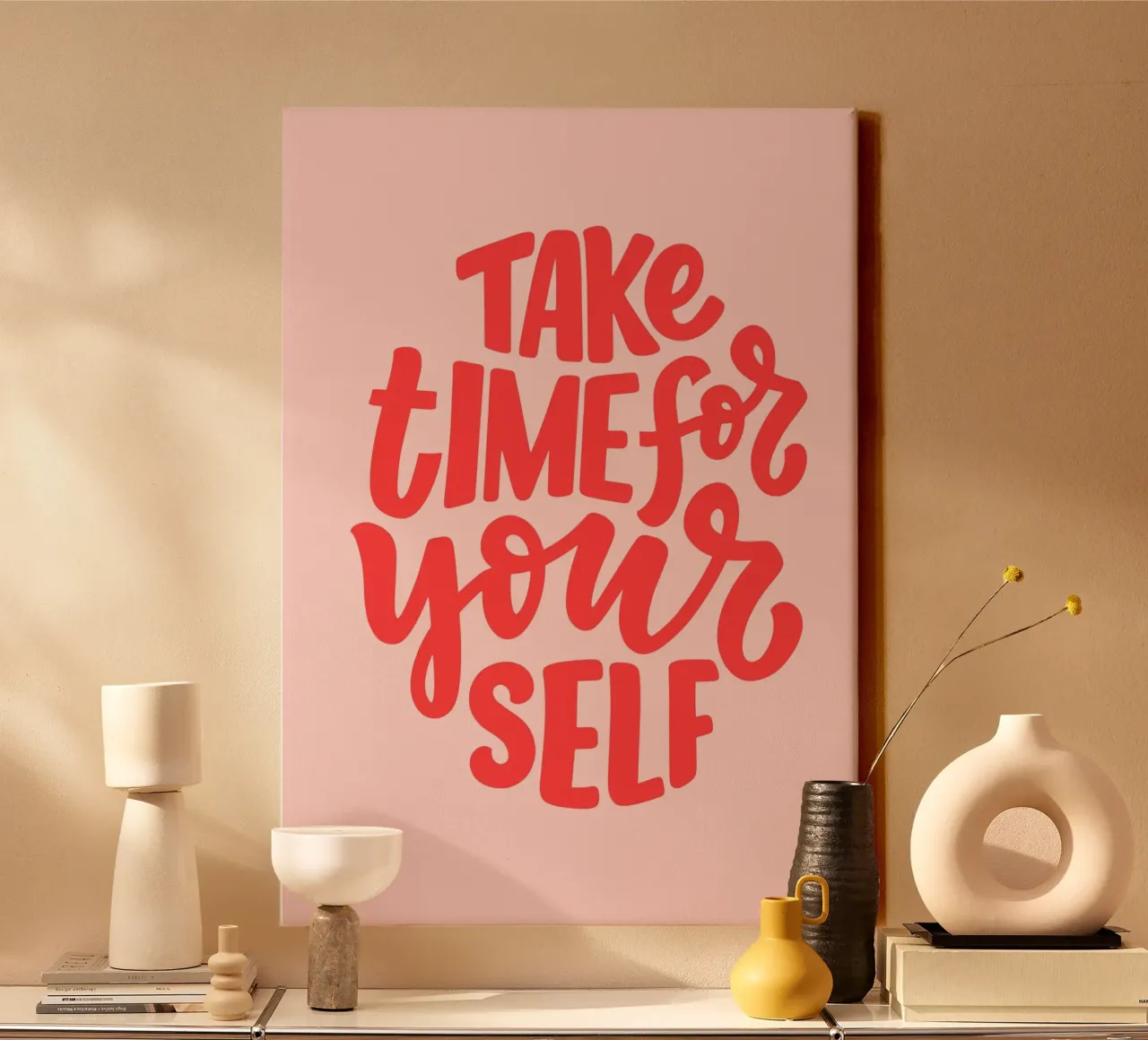 Take time for yourself,Positive quotes, Typography canvas by pdigitalprints