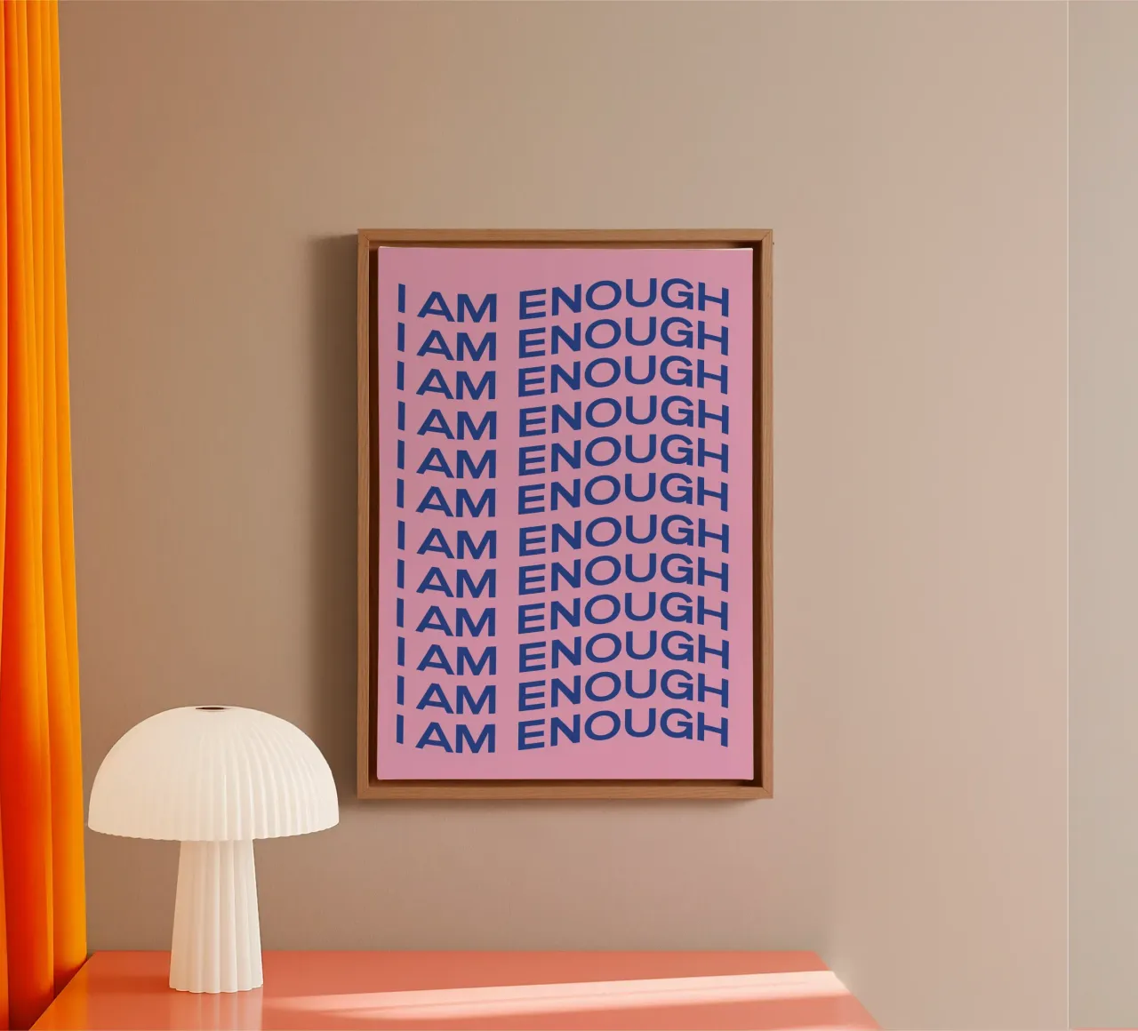 Soy suficiente, Citas positivas, Motivación lienzo con Marco flotante de pdigitalprints