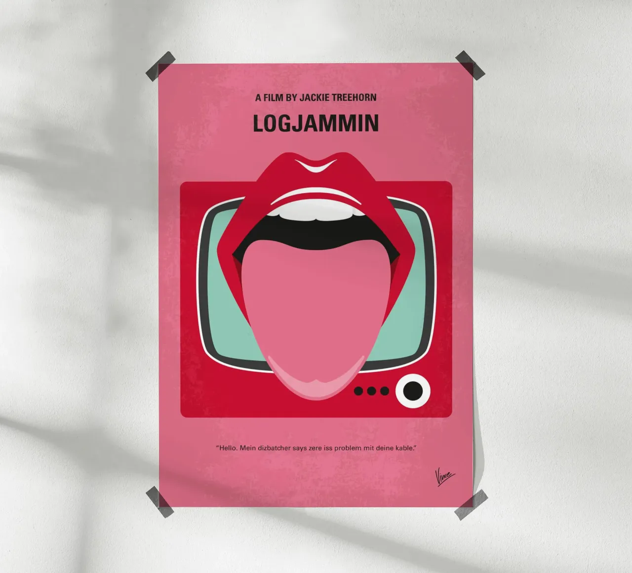 No1440 My Logjammin minimal movie poster carta hahnemühle da Chungkong