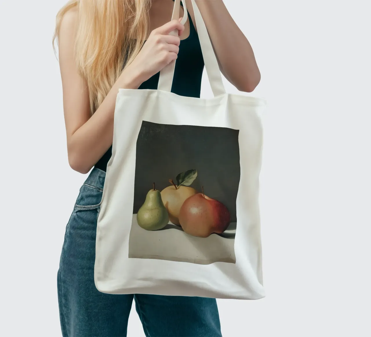 Natura morta di pere e mele borsa in juta da Melloi Art Print
