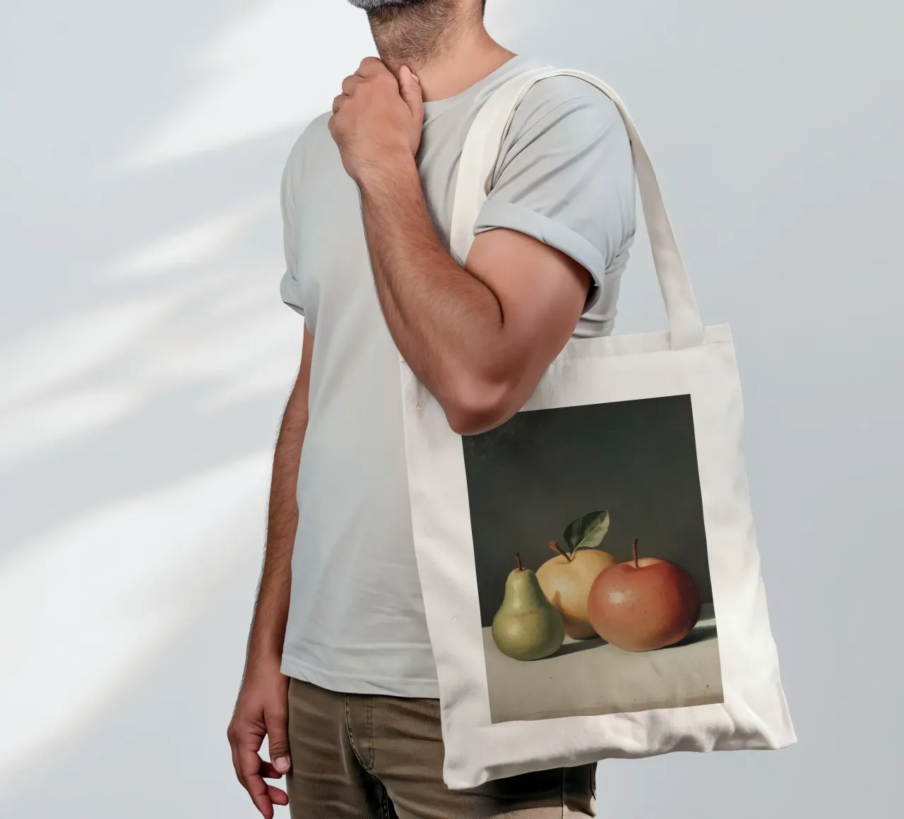 Natura morta di pere e mele borsa in juta da Melloi Art Print